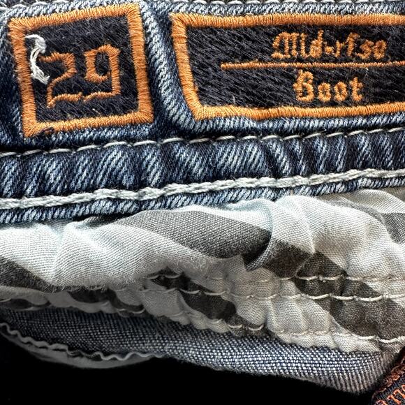 Rock Revival Sundee Mid Rise Bootcut Jeans Stretch Acid Wash Blue 29"x35" - Picture 4 of 8